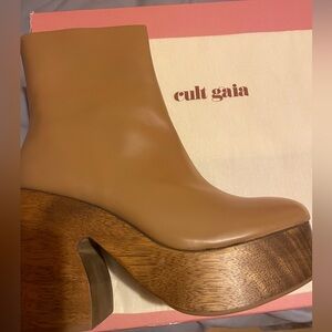 Cult Gaia Brown Platform Ankle Boots (NEW)